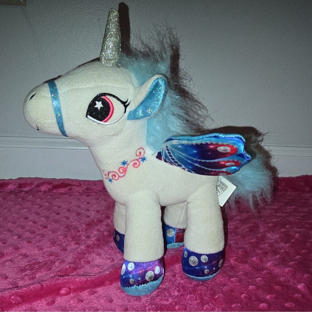 Kipp Brothers Magical Unicorn Pony White Blue Winged Unicorn Plush w/ Tags 2017